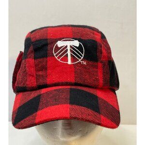 MLS Portland Timbers FC Soccer hat cap adult 7 1/2" lumberjack winter red black
